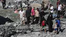 Meski ada seruan internasional untuk gencatan senjata, tentara Israel tetap melancarkan serangan di Gaza. (Eyad BABA/AFP)