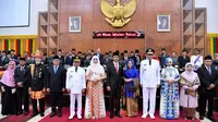 Presiden Joko Widodo saat menghadiri pelantikan Gubernur dan Wakil Gubernur Aceh terpilih Irwandi Yusuf dan Nova Iriansyah di Banda Aceh, Rabu (5/7/2017). (Biro Pers Istana)