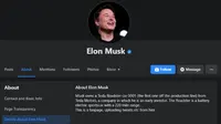 Fanpage palsu menyamar jadi Elon Musk. Dok: facebook.com