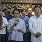 Menteri Luar Negeri Retno Marsudi (tengah), Menteri Kesehatan Terawan Putranto (kanan) dan   Panglima TNI Marsekal Hadi Tjahjanto melakukan persiapan untuk menjemput Warga Negara Indonesia (WNI) di Wuhan, China, di Bandara Soekarno-Hatta, Tanggerang, Sabtu (1/2/2020). (merdeka.com/Imam Buhori)