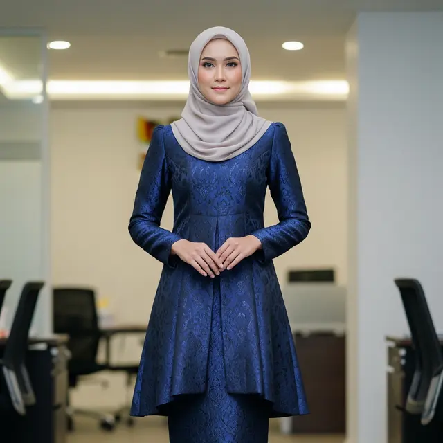 Inspirasi Gamis Brokat Warna Muted untuk Kantor & Acara Resmi (Image by Gemini AI)
