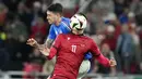 Gli Azzurri mampu membalikkan skor berkat aksi Alessandro Bastoni dan Nicolo Barella. (AP Photo/Frank Augstein)