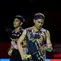 Ekspresi kecewa pebulu tangkis ganda putra Indonesia, Fajar Alfian dan Muhammad Sohibul Fikri setelah gagal mencetak poin dalam laga 32 besar Indonesia Open 2026 melawan wakil China, Chen Bo Yang dan Liu Yi di Istora Senayan, Jakarta, Rabu (03/06/2026). (Bola.com/Bagaskara Lazuardi)