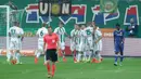 Para pemain Rapid Vienna merayakan gol kedua yang dicetak Tomi di hadapan puluhan ribu pendukungnya. (Bola.com/Reza Khomaini)