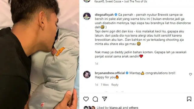 Diego Afisyah dan istri, Polina dikaruniai anak pertama (Foto: Instagram/@diegoafisyah)