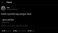 Pesan guru di kelas (Sumber: Twitter/