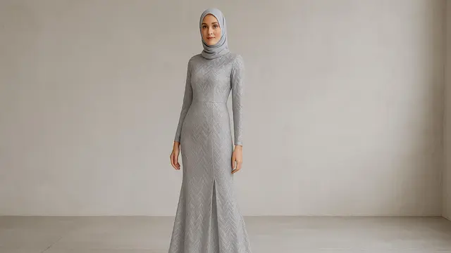 Rekomendasi Gamis Brokat Belah Samping yang Sedang Tren di 2025/Ilustrasi gambar oleh AI