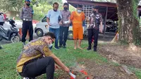 Pemusnahan barang bukti ganja di Polda Kaltim. (Liputan6.com)