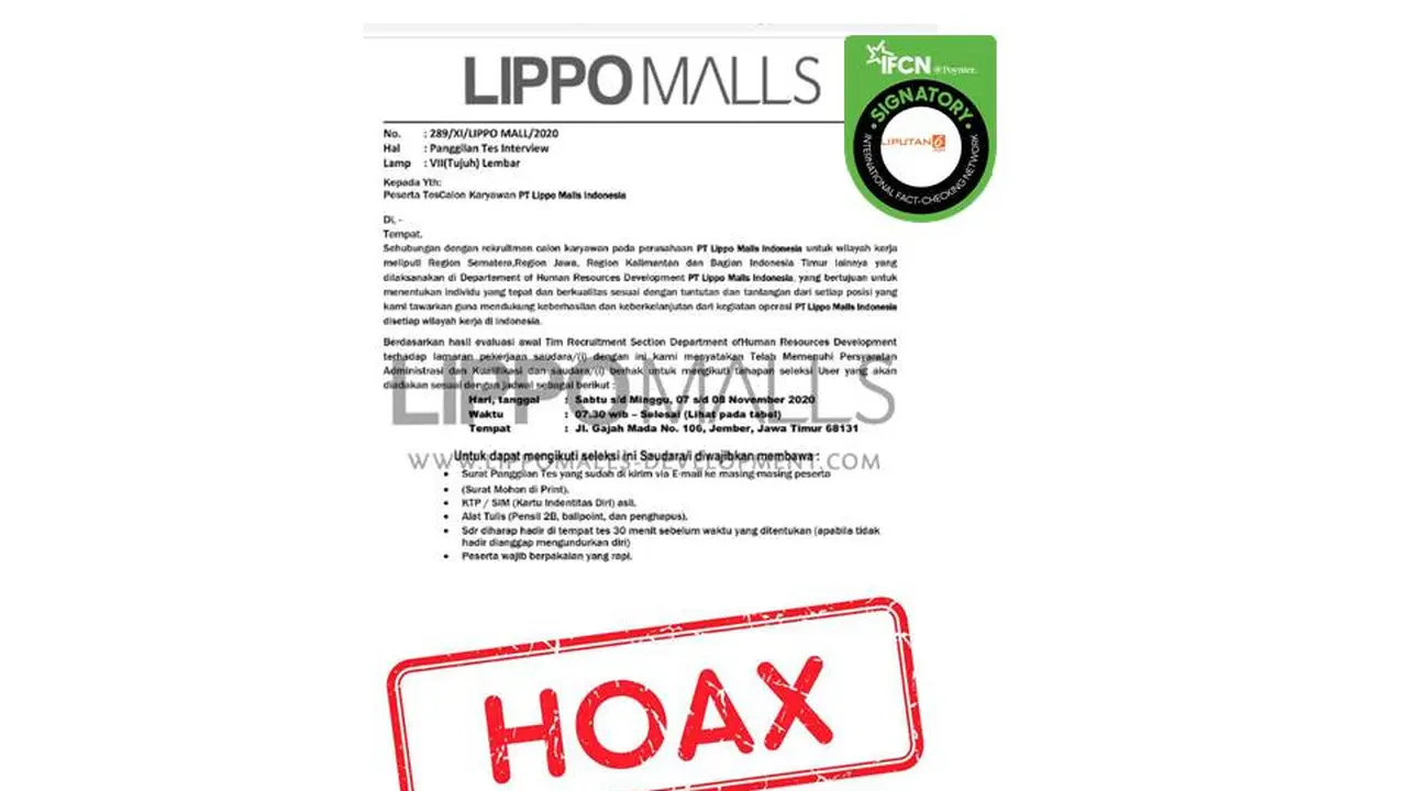 Cek Fakta PT Lippo Malls Indonesia