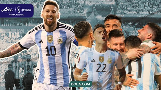Ilustrasi - Timnas Argentina dan Messi dengan Logo AICE