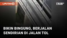 Seseorang berjalan sendirian di jalan tol yang belum beroperasi menarik perhatian