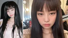 Jennie tampil beda dengan poni yang menutupi jidatnya. Model rambut barunya berbeda dari biasanya yang hanya ditata kesamping atau bahkan tanpa poni. (Instagram/@jennierubyjane)