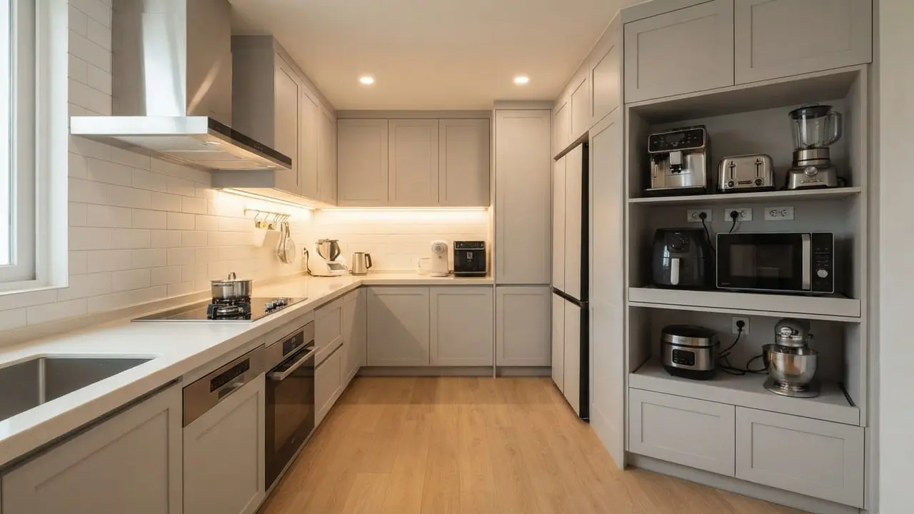 Inspirasi Desain Dapur 3x2 untuk Banyak Peralatan Elektronik
