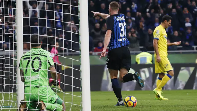 FOTO: Hattrick Ivan Perisic Antar Inter Milan Bungkam Chievo