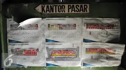 Tampak peta penempatan pedagang di Pasar Blok A, Jakarta, Selasa (27/10/2015). Pasar yang dibangun pada 1971 akan dibangun menjadi pasar modern, hotel, dan stasiun angkutan massal cepat (MRT). (Liputan6.com/Helmi Afandi)