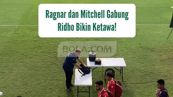 Suasana latihan Timnas Indonesia di Bali United Training Center diwarnai momen lucu saat Rizky Ridho melontarkan teriakan "Bali United Jaya!