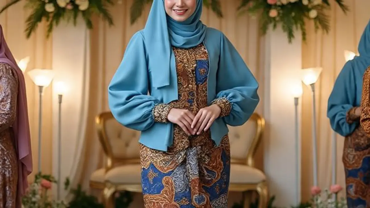 Ilustrasi Gamis Batik (Sumber Gambar: Meta AI)