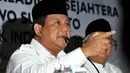 Prabowo menegaskan bahwa pertemuan ini adalah kesepakatan antara tokoh PKS dan Gerindra yang koalisinya akan berlangsung selama lima tahun kedepan. Sabtu (17/5/2014) (liputan6.com/Johan Tallo)