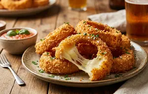 Resep Onion Ring Mozarella Renyah dengan Keju Meleleh