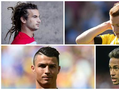 Diamati oleh jutaan pasang mata, membuat para pesepak bola dunia ingin tampil bergaya di lapangan hijau, salah satunya adalah dengan bentuk potongan rambut. Berikut 10 pesepak bola dengan gaya rambut unik.