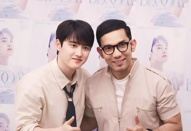 Indra Herlambang dan Artis Kpop, D.O EXO (Sumber: Instagram/indraherlambang)