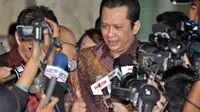 Anggota Komisi III DPR Bambang Susatyo, usai bertemu pimpinan KPK di Jakarta. Komisi III bertemu KPK terkait Keputusan PN Jakarta Selatan yang memenangkan gugatan praperadilan Anggodo Widjojo.(Antara)