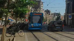 Jaringan trem Amsterdam terdiri dari 14 jalur yang beroperasi dengan rute sepanjang 95 kilometer. (merdeka.com/Arie Basuki)