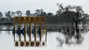 Kondisi ketinggian air di sepanjang Sungai Hunter, pinggiran kota Newcastle, Australia pada 23 Mei 2025. (Saeed KHAN/AFP)