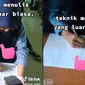 Viral Teknik Menulis Murid Cewek Ini Unik Banget, Bikin Guru Heran (TikTok/kang_lim87)