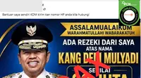 Cek Fakta Liputan6.com menemukan klaim foto Gubernur Jawa Barat (Jabar) Dedi Mulyadi kasih bantuan uang Rp 20 juta