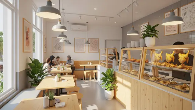 Ide Desain Warung Olahan Ayam Rumahan yang Selalu Ramai Pembeli/ Ilustrasi AI