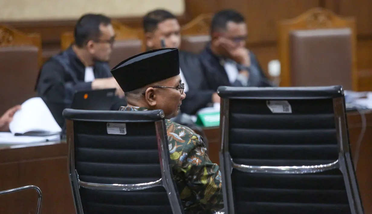 Terdakwa kasus dugaan korupsi kuota haji periode 2023-2024 Yaqut Cholil Qoumas mengikuti sidang di Pengadilan Tipikor, Jakarta, Selasa, 11 Agustus 2026. (KLY/Arie Basuki)