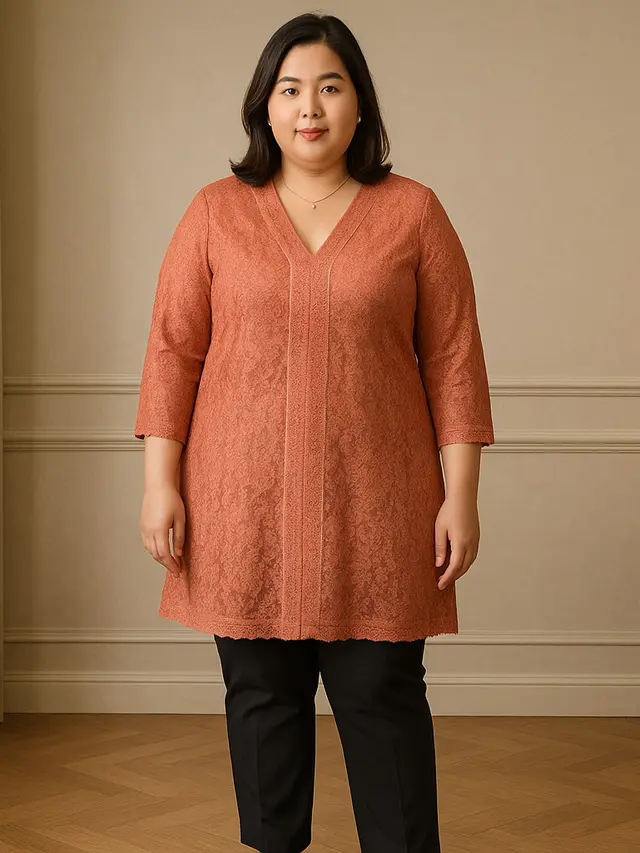 Model Tunik Brokat untuk Orang Gemuk/Ilustrasi gambar oleh AI