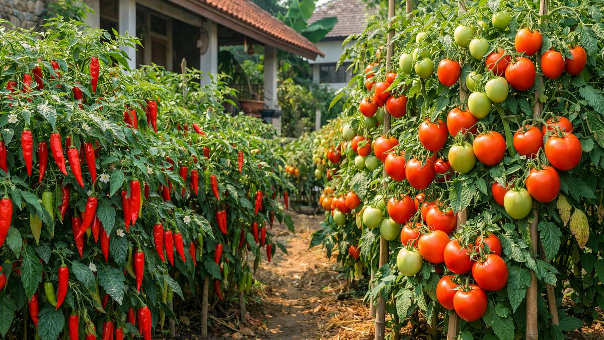 Rahasia Menanam Tomat dan Cabai di Pekarangan Rumah, Tetap Lebat Meski Tanpa Pupuk