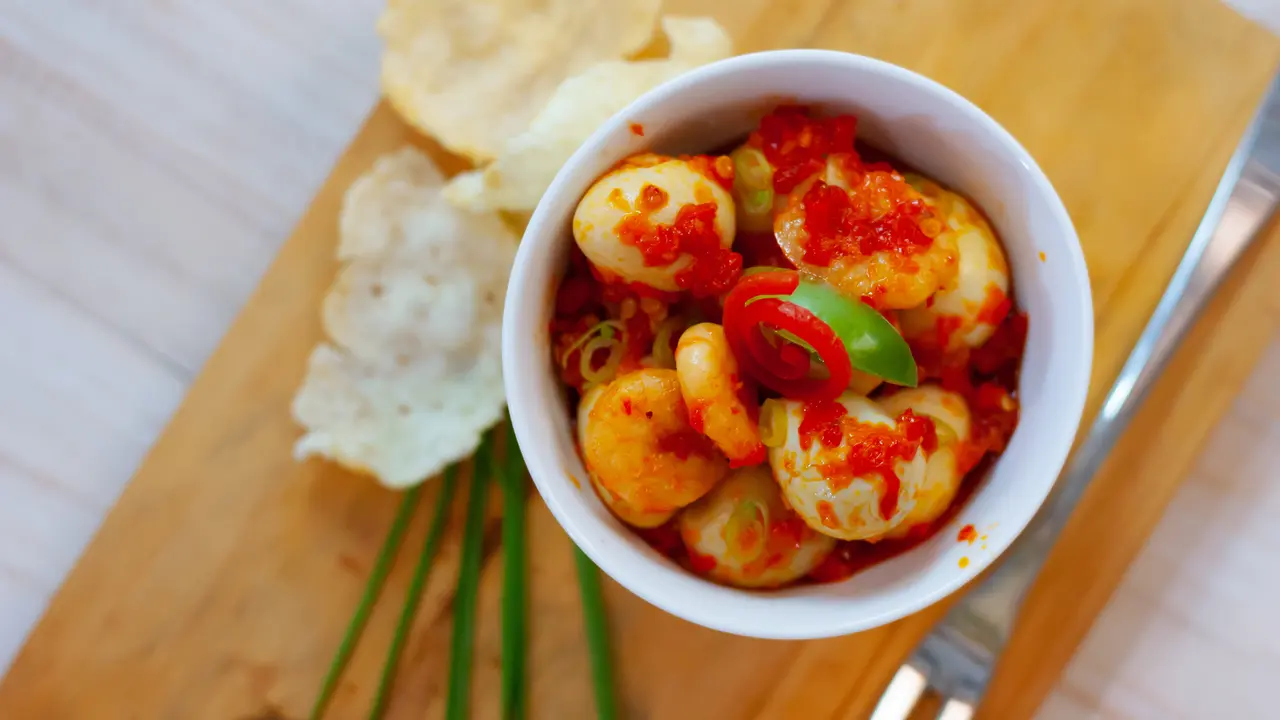 sambal udang telur puyuh