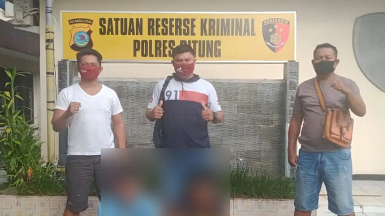 Pelaku penganiayaan saat pesta miras diamankan aparat Polres Bitung.