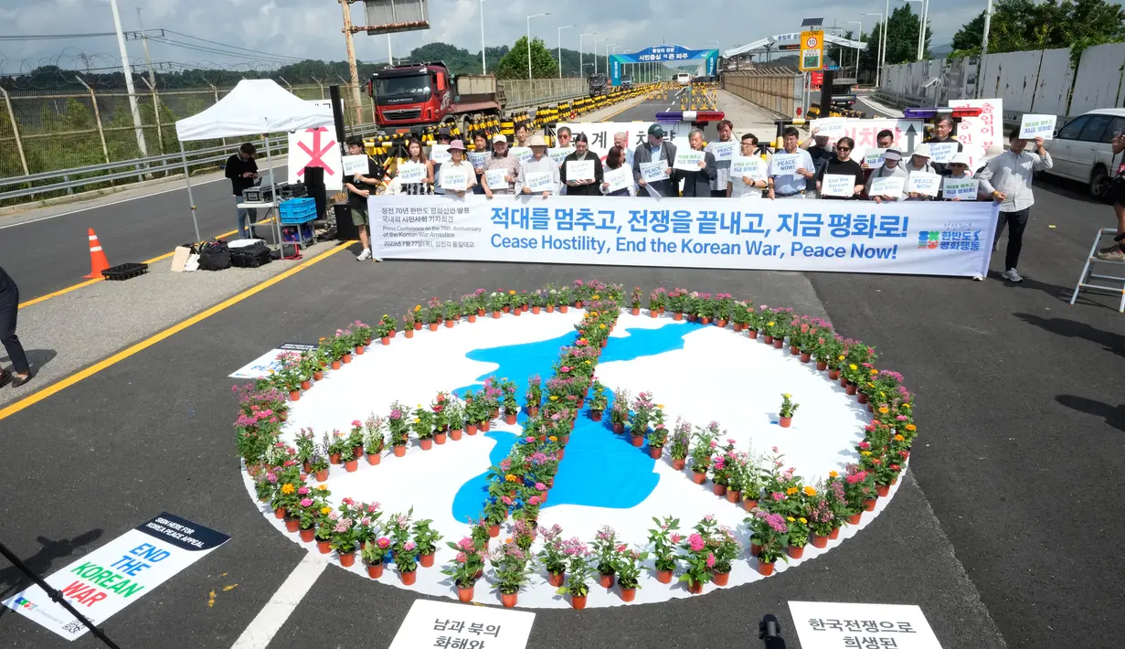 Hari ini, Kamis (27/7/2023), adalah peringatan 70 tahun berhentinya Perang Korea. (AP Photo/Ahn Young-joon)