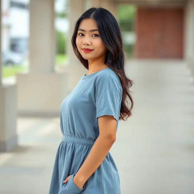Ilustrasi warna grey blue untuk kulit sawo matang