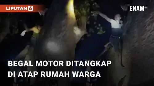 VIDEO: Viral Begal Motor Ditangkap Saat Naik ke Atap Rumah Warga di Lampung