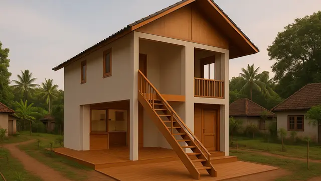 Inspirasi Rumah Bagus Sederhana dengan Lantai Kayu yang Memikat/via ChatGPT