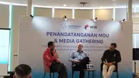 Penandatanganan Mou dan Media Gathering PT WIR Asia Tbk (WIRG) dan Sampoerna University, Rabu (24/1/2024). (Foto: Liputan6.com/Gagas YP)