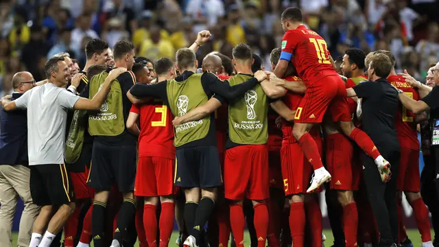 FOTO: Kalahkan Brasil, Belgia Tantang Prancis di Semifinal