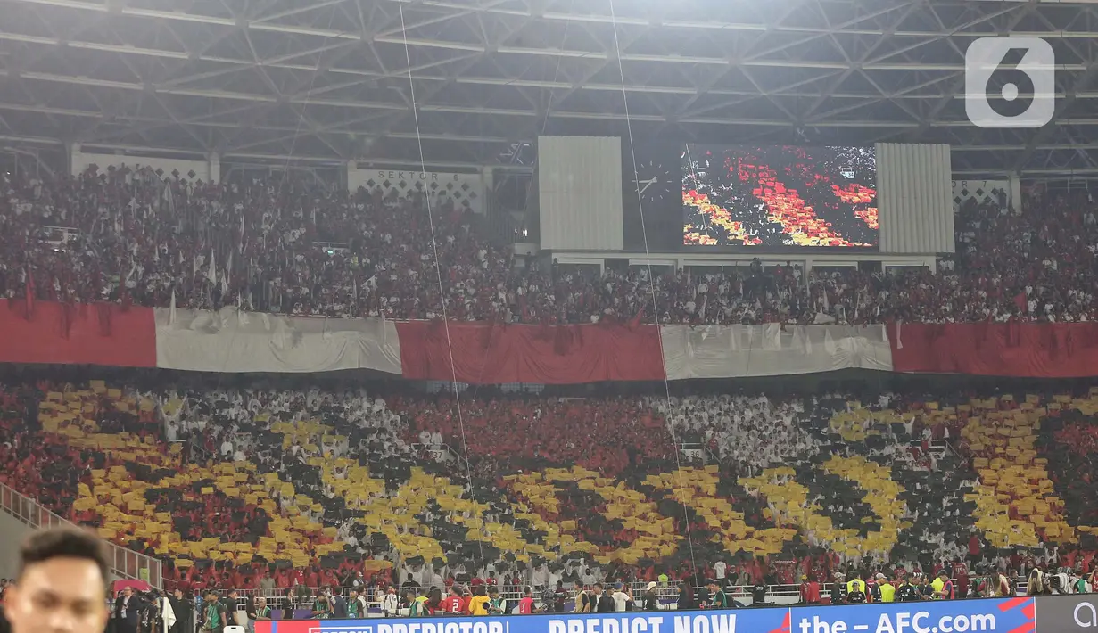 Kemenangan atas China disambut gegap gempita puluhan ribu pendukung skuad Garuda yang menyaksikan langsung di Stadion Utama Gelora Bung Karno, Jakarta, Kamis (5/6/2025). (Liputan6.com/Angga Yuniar)
