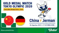 Banner Final Tenis Meja Beregu Putra Olimpiade Tokyo 2020