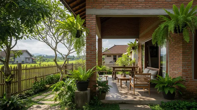 Rumah Bata Ekspos yang Adem untuk di Desa/Gemini AI