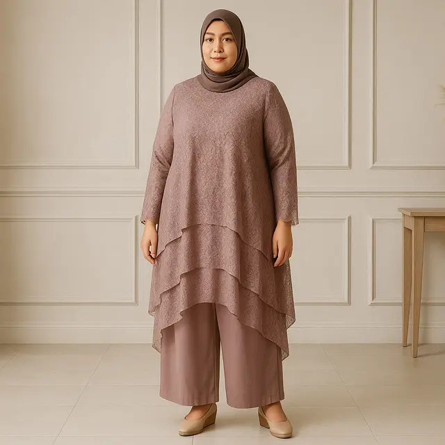 Model Tunik Brokat untuk Orang Gemuk/Ilustrasi gambar oleh AI