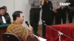 Gubernur DKI Jakarta Basuki “Ahok” Tjahaja Purnama membacakan nota pembelaan atau pledoi dalam sidang dugaan penodaan agama yang berlangsung di Kementerian Pertanian, Jakarta Selatan, Selasa 25 April 2017.