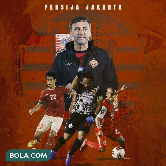 Persija Jakarta - Thomas Doll dikelilingi Hanif Sjahbandi, Andritany, Riko Simanjuntak