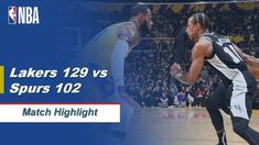 Berita Video Highlights NBA 2019-2020, LA Lakers Vs San Antonio Spurs 129-102