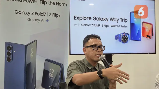   MX Product Marketing Senior Manager Samsung Electronics Indonesia, Ilham Indrawan di workshop 'Explore Galaxy Way Trip' di Pulau Jeju, Korea Selatan. Liputan6.com/Iskandar